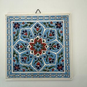 Ceramic‎ Greek Wall Art Tile Hand Made by Smaltotechniki Moschato Greece vintage